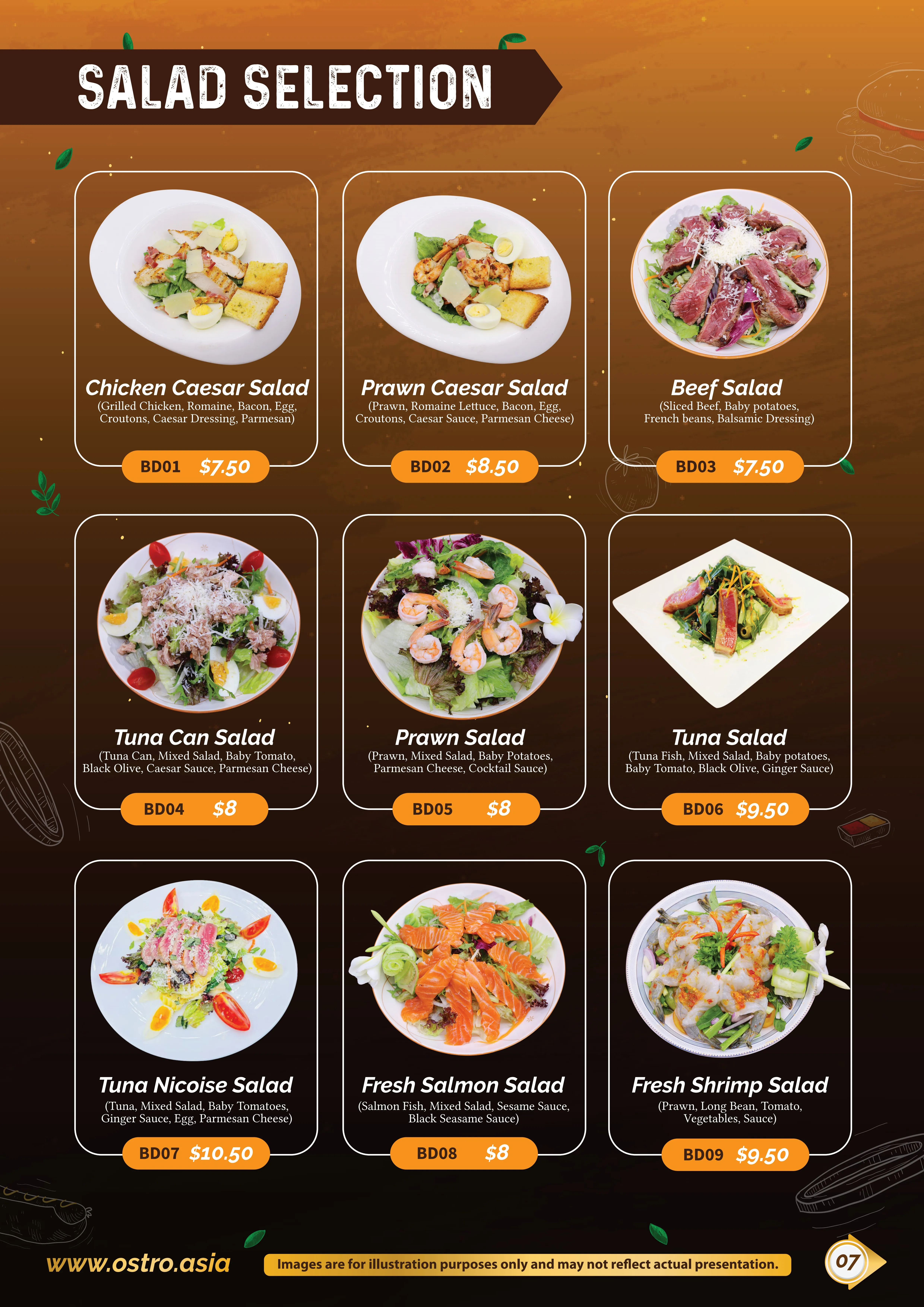Salad Selection Menu 1